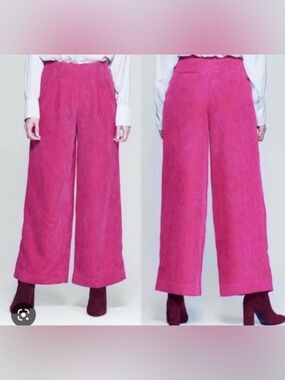 (B5)  NWOT Prologue Pink Corduroy Wide Leg Pants Size 6 High Rise Trouser